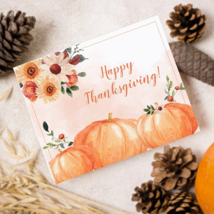 Budget Elegant Floral Happy Thanksgiving