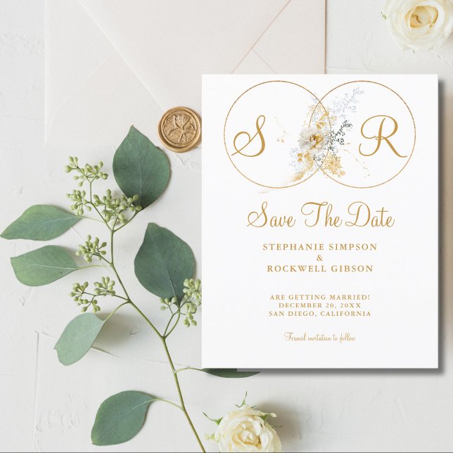 Budget Elegant Gold Monogram Wedding   Flyer (Creator Uploaded)