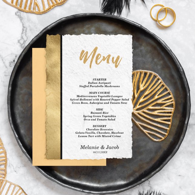 Budget Elegant Gold Scripture Flat Menu Card (Creator Uploaded)