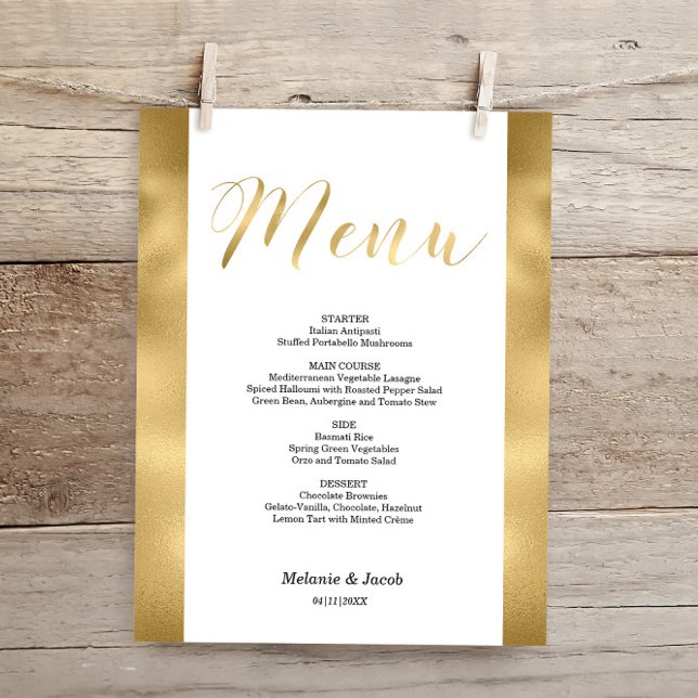 Budget Elegant Gold Scripture Flat Menu Card (Creator Uploaded)
