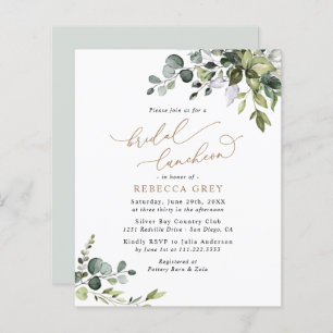 Budget Elegant Greenery Bridal Luncheon Invitation