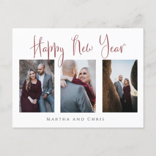 Budget Elegant Happy New Year Rose Gold Photo Postcard