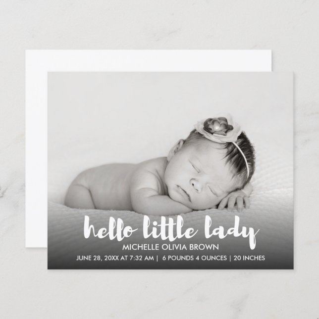 Budget Elegant Hello little Lady Photo  (Front/Back)