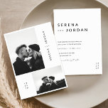 Budget Elegant Minimalist 2 Photo Wedding Invitation<br><div class="desc">Celebrate your special day with our Budget Elegant Minimalist 2 Photo Wedding Invitation. Combining black and white with modern elegance,  this design is perfect for boho or rustic-themed weddings.</div>
