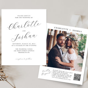 Budget Elegant Minimalist Details QR Photo Wedding