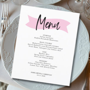 Budget Elegant Minimalist Wedding Menu