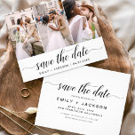 Budget Elegant Modern Save the Date 3 Photo  Flyer<br><div class="desc">Budget Modern and Elegant Landscape Horizontal Three (3) Photo Save the Date Wedding Magnet with hand lettered script typography. The save the date invitation magnet includes script typography and chic and simple design that you can add your customized engagement photograph picture to.</div>