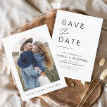 Budget Elegant Modern Save the Date Photo<br><div class="desc">Capture the love and excitement of your upcoming wedding with our photo save the date cards. These cards feature a beautiful and modern design, with plenty of space to showcase your favourite photo together. Your guests will be delighted to receive this keepsake that they can treasure for years to come....</div>