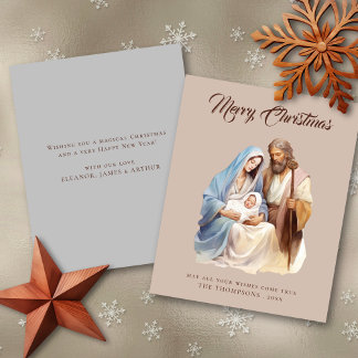 Budget Elegant Nativity Merry Christmas Card