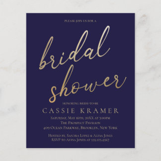 Budget Elegant Navy and Gold | Bridal Shower 