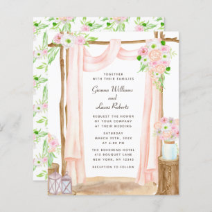 Budget Elegant Outdoor Watercolor Floral Wedding