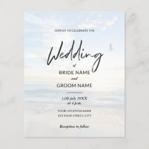 Budget Elegant Photo Beach Wedding Invitations Flyer