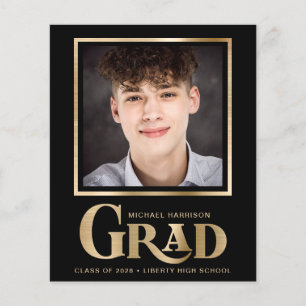 Budget Elegant Photo Black Gold Graduation