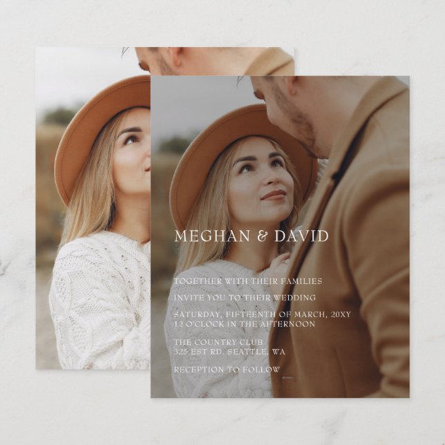Budget Elegant Photo Overlay Wedding  (Front/Back)