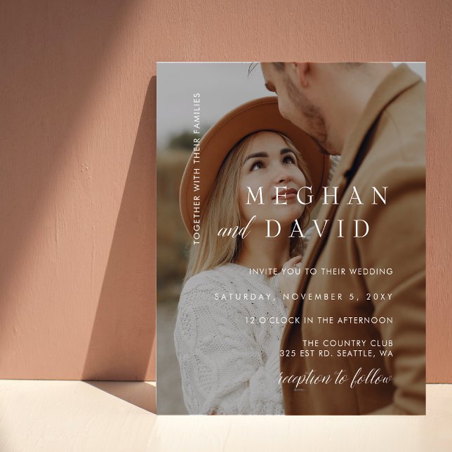 Budget Elegant Photo Overlay Wedding Invitation (Creator Uploaded)
