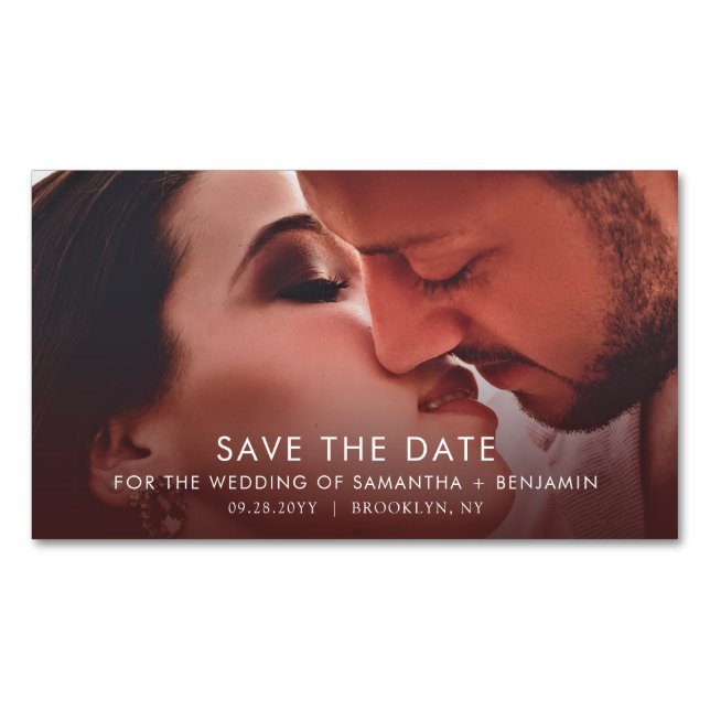 Budget Elegant Photo Save the Date Magnets (Front)
