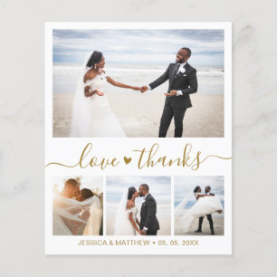 Budget Elegant Photo Wedding Thank You Card 