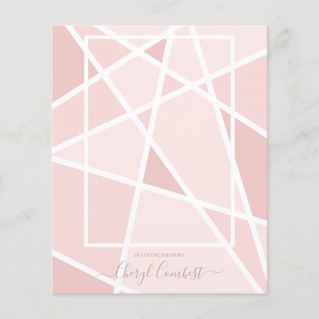 Budget Elegant Pink Abstract Photo Memorial (Front)