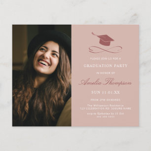 Budget Elegant Pink Photo Graduation Party Grad