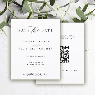 Budget elegant QR CODE wedding save the date