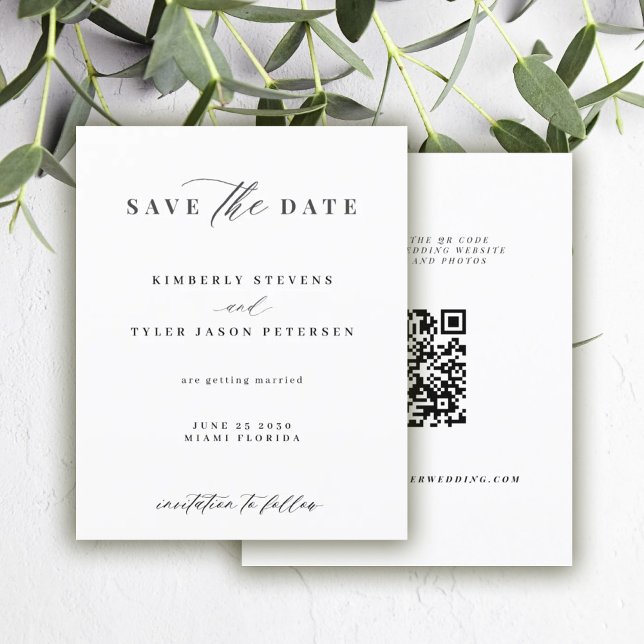 Budget elegant QR CODE wedding save the date (Creator Uploaded)