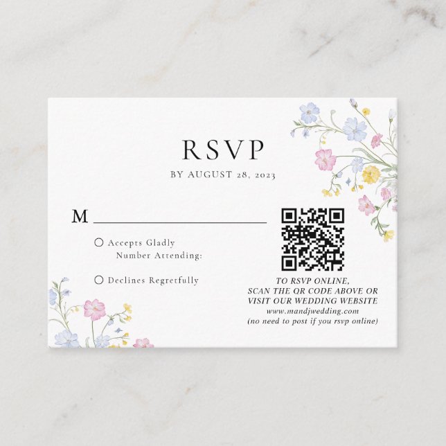 Budget Elegant Rococo Floral Crest Wedding QR Code Enclosure Card (Front)
