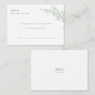 BUDGET Elegant Sage Green Floral Wreath Wedding Enclosure Card