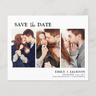 Budget Elegant Save the Date 3 Photo Invitations Flyer