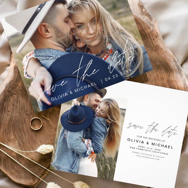 Budget Elegant Save the Date Handwritten Photo  (Creator Uploaded)
