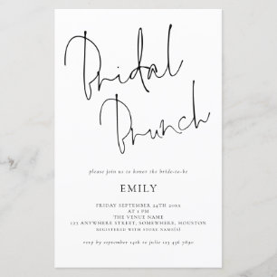 Budget Elegant Script Bridal Shower Brunch Invite