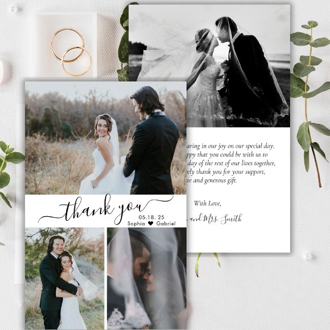 Budget Elegant Script Collage Wedding Thank You Fl Flyer (Creator Uploaded)