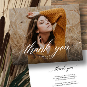BUDGET Elegant Script Modern Photo Thank You Flyer