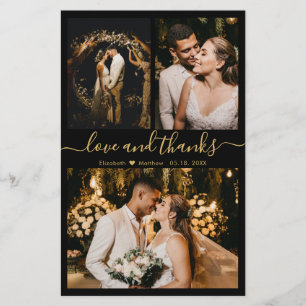 Budget Elegant Script Photo Wedding Thank You Card