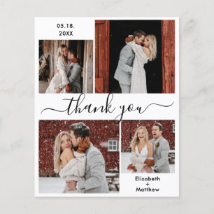 Budget Elegant Script Wedding Collage Thank You Fl Flyer