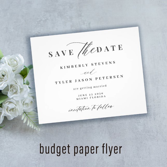 Budget elegant script wedding save the date flyer (Creator Uploaded)
