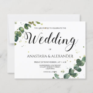 BUDGET/Elegant simple wedding invitation.