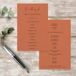 Budget Elegant Text Terracotta Wedding Program<br><div class="desc">Budget Elegant Text Terracotta Wedding Program. Size 5.5” x 8.5” at a budget price, on an elegant 110 lb LINEN stock – for a luxury feel at great value, this is perfect for programs, as well as invitations and menus etc. This budget size alternative is also available in other paper...</div>