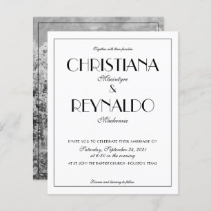 BUDGET Elegant Typography Art Deco Photo Wedding