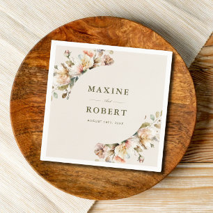 Budget Elegant Vintage Floral Botanical Wedding Napkin