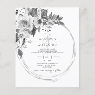 BUDGET/Elegant Watercolor Wedding invitation. Flye Flyer