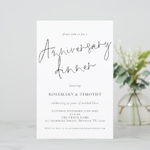 Budget Elegant Wedding Anniversary Dinner Invite