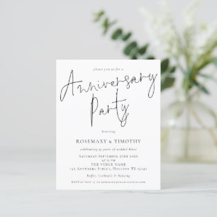 Budget Elegant Wedding Anniversary Party Invite