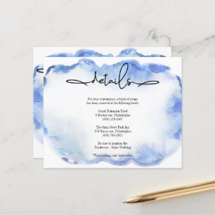Budget/Elegant Wedding Details Card. Invitation