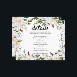 Budget/Elegant Wedding Details Card. Invitation<br><div class="desc">Elegant watercolor floral frame Budget Wedding Details Card. Your event details can be customised in any colour or font size of your choice.  An easy and convenient way to please yourself and your wedding guests!</div>