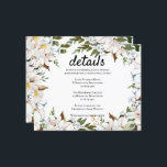 Budget/Elegant Wedding Details Card. Invitation<br><div class="desc">Elegant watercolor floral frame Budget Wedding Details Card. Your event details can be customised in any colour or font size of your choice.  An easy and convenient way to please yourself and your wedding guests!</div>