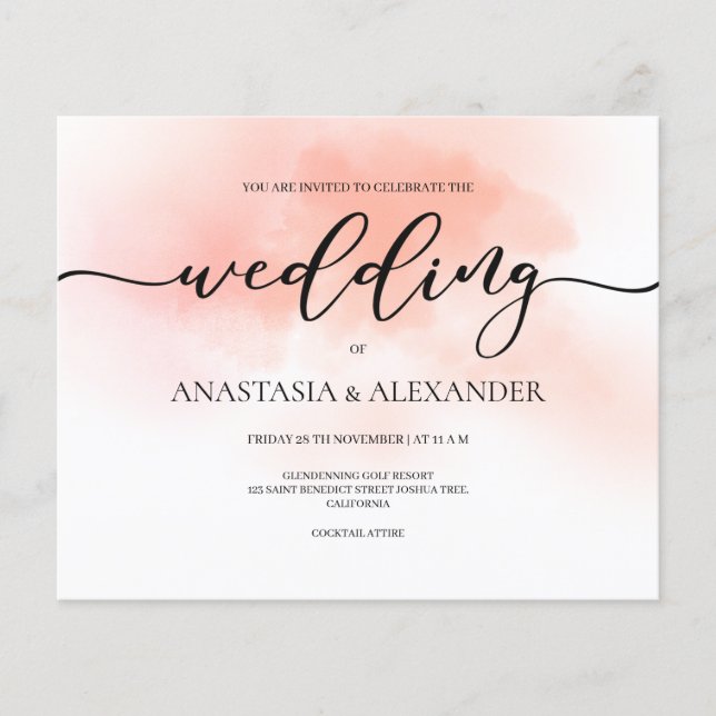BUDGET/Elegant wedding invitation. Invitation Flyer (Front)