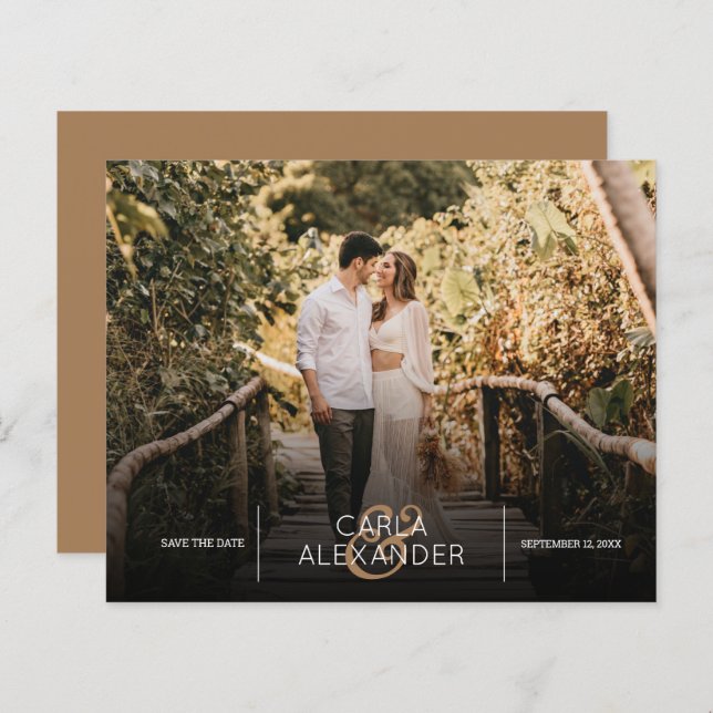 Budget Elegant Wedding Photo Save the Date (Front/Back)