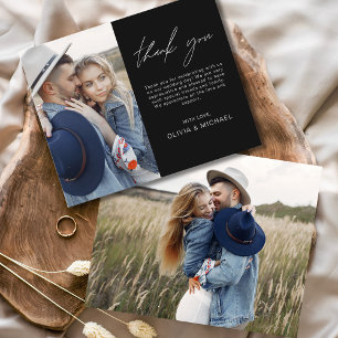 Budget Elegant Wedding Photo Thank You Card