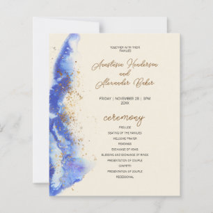 Budget Elegant Wedding Program card.