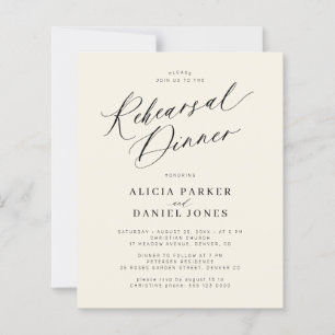 Budget elegant wedding rehearsal dinner invitation